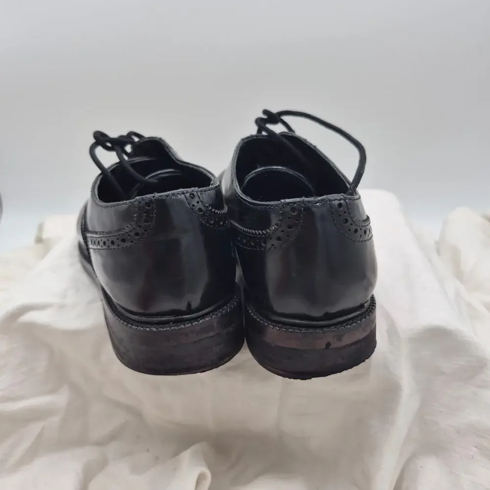 DEER STAGS Wingtips Mens Black Leather Dress Shoes 'Banker' Loafers Size 7.5